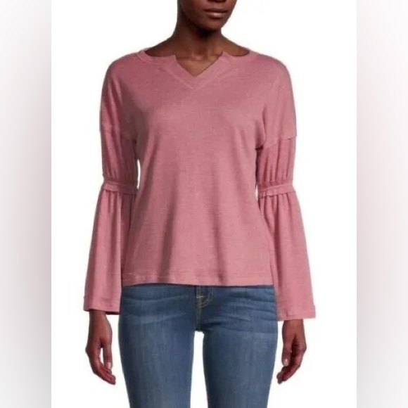 Baea Women's Flare Sleeve Thermal Top In Blush size S and XL - Picture 1 of 7